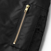 BOMBER FUR JACKET - BLACK