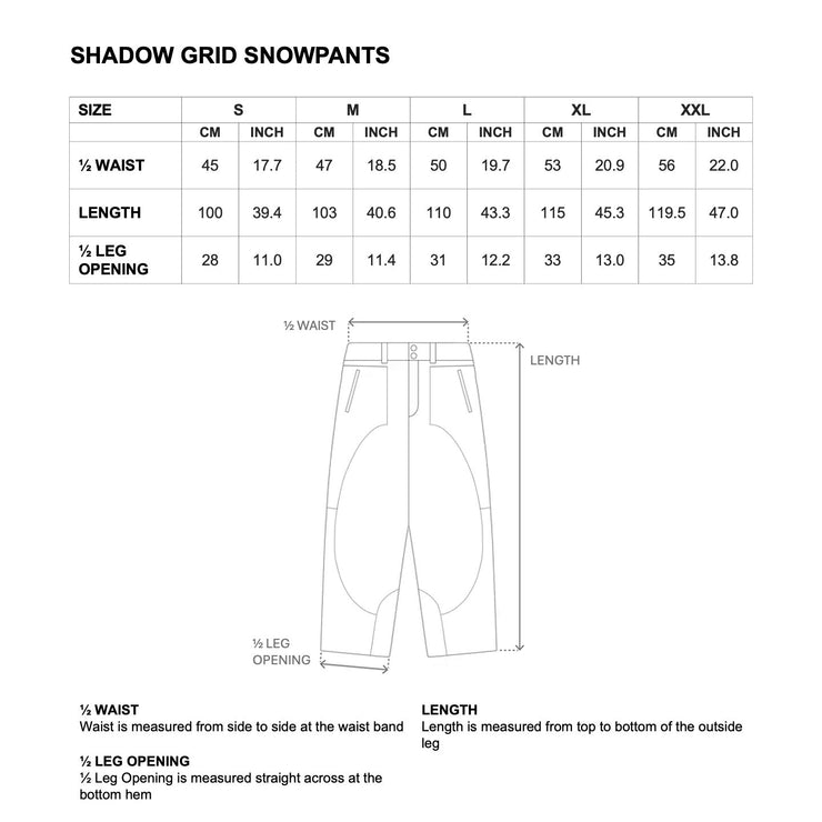 SHADOW GRID SNOWPANT - BLACK