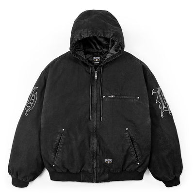 STUDDED CANVAS JACKET - BLACK