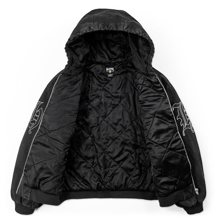 STUDDED CANVAS JACKET - BLACK