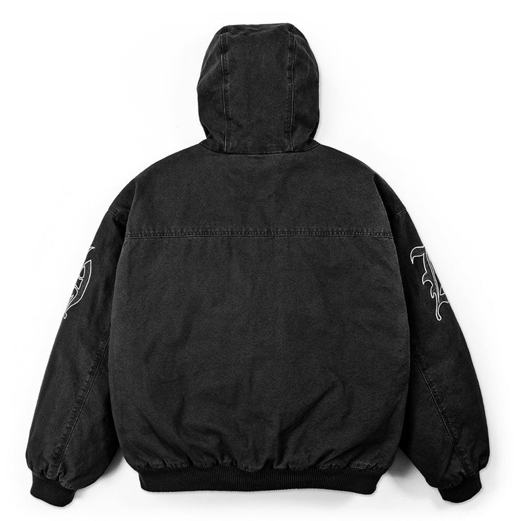 STUDDED CANVAS JACKET - BLACK