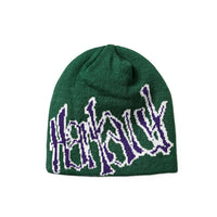 DISTORT BEANIE - FOREST / VIOLET