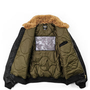 BOMBER FUR JACKET - BLACK