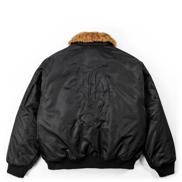 BOMBER FUR JACKET - BLACK