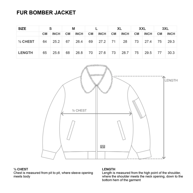 BOMBER FUR JACKET - BLACK