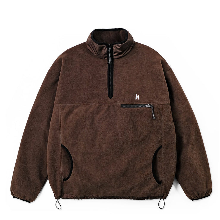1/4 ZIP TRAIL FLEECE - BROWN