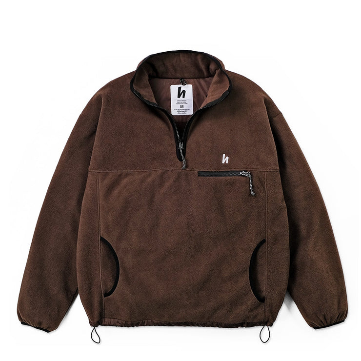 1/4 ZIP TRAIL FLEECE - BROWN