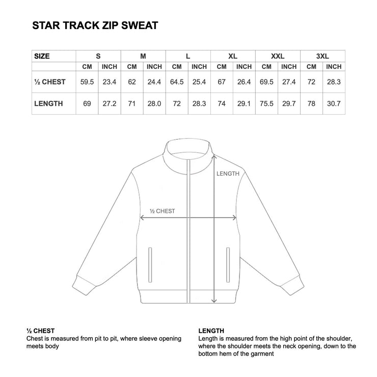 STAR TRACK ZIP SWEAT - BLACK