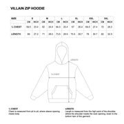 VILLAIN ZIP HOODIE - BLACK