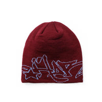 WILDSTYLE BEANIE - MAROON / SKY BLUE