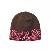 WILDSTYLE BEANIE - BROWN / FUSCHIA