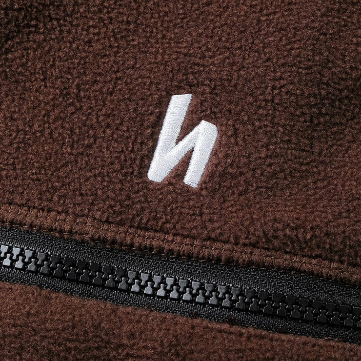 1/4 ZIP TRAIL FLEECE - BROWN