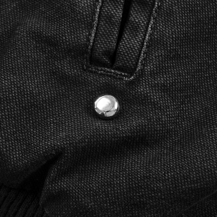 STUDDED CANVAS JACKET - BLACK